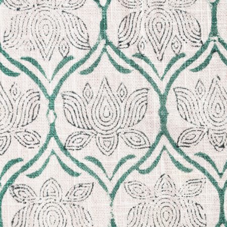 Azureous Lotus Block Printed Table Cover - Image 3