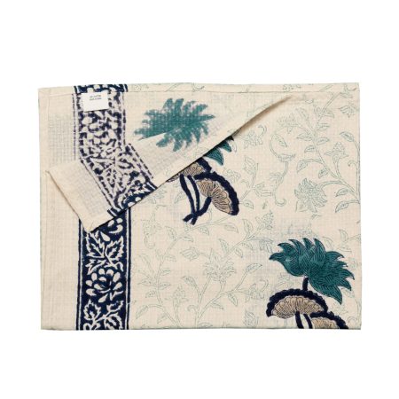 Bluebell Block Printed Bath Towel - Image 3