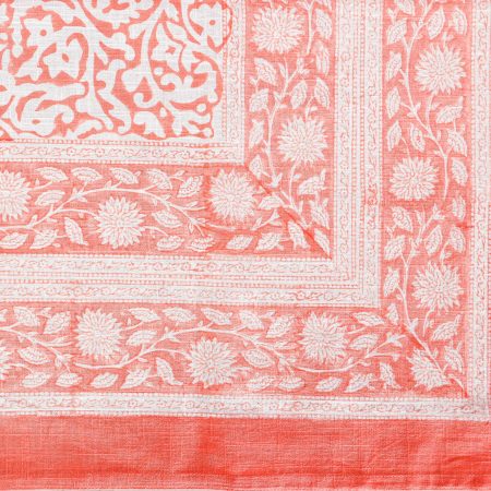 Orange Lamium maculatum Block Printed Table Cover - Image 4