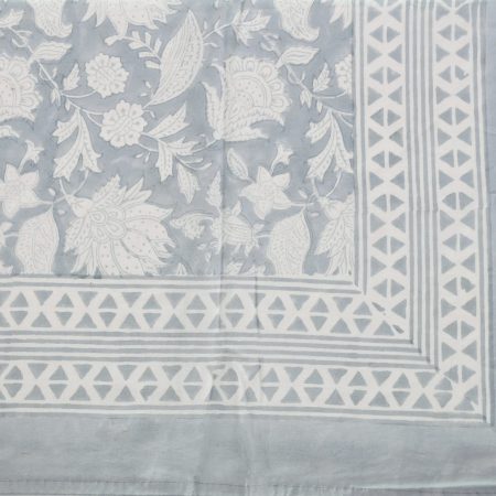 Blue PrimrRose Block Printed Table Cover - Image 3