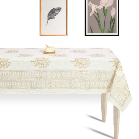 Golden Grain Block Printed Table Cover