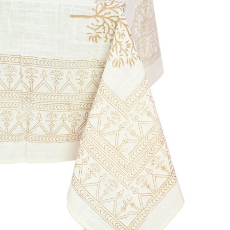 Golden Grain Block Printed Table Cover - Image 2