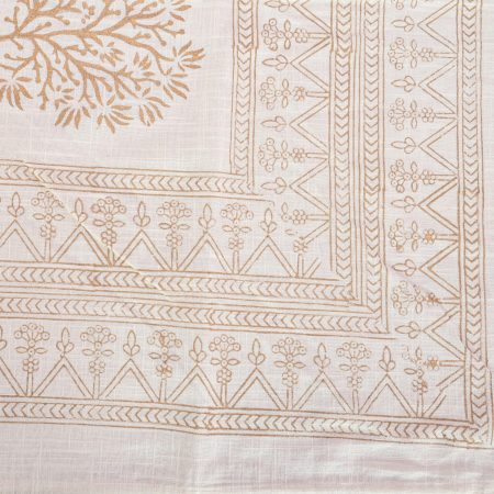Golden Grain Block Printed Table Cover - Image 4