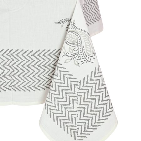 Silhouette Gray Block Printed Table Cover - Image 2