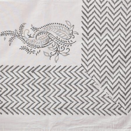 Silhouette Gray Block Printed Table Cover - Image 3