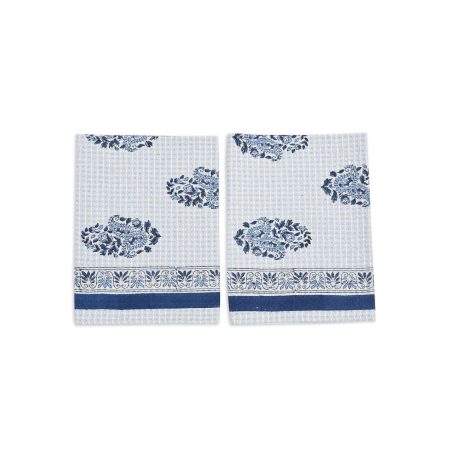 Lobelia Hand Block Printed Hand Towels - Image 4