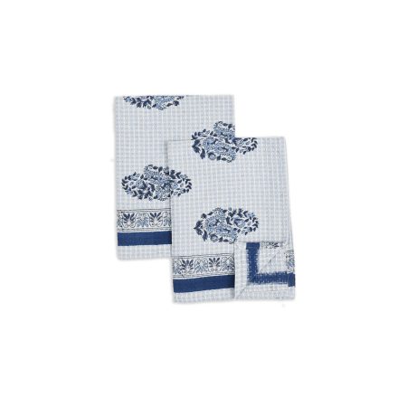 Lobelia Hand Block Printed Hand Towels - Image 3
