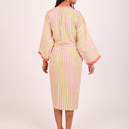 Alpine Pink Block Printed Bathrobe - Image 3