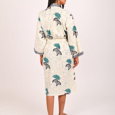 Bluebell Block Printed Bathrobe - Image 2