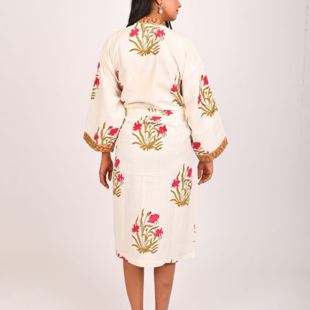 Morning Glory Block Printed Bathrobe - Image 4