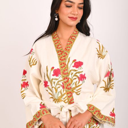 Morning Glory Block Printed Bathrobe - Image 2