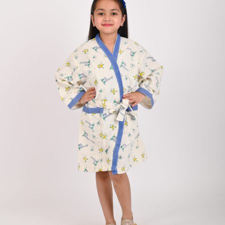 Blue Boogie Block Printed Bathrobes