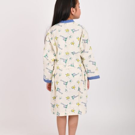 Blue Boogie Block Printed Bathrobes - Image 4