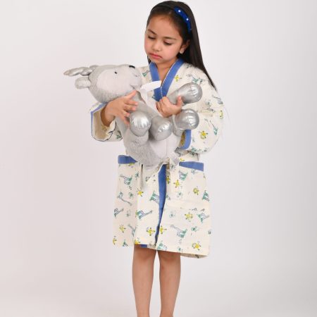 Blue Boogie Block Printed Bathrobes - Image 3