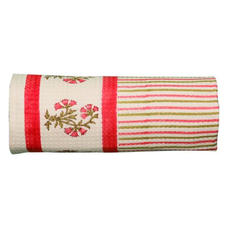 Alpine Pink Block Printed Bath Towel - Image 4