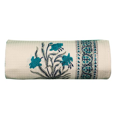 Moon Flower Block Printed Bath Towel - Image 4