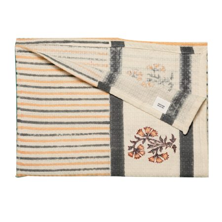 Gray Lvy  Block Printed Bath Towel - Image 3