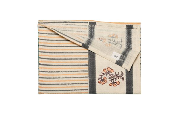 Gray Lvy  Block Printed Bath Towel - Image 3