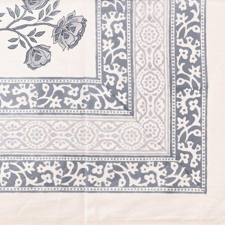 Winter Moss Block Printed Table Cover - Image 2