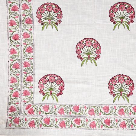 Wild Aster Block Printed , Jacquard Bedcover - Image 2