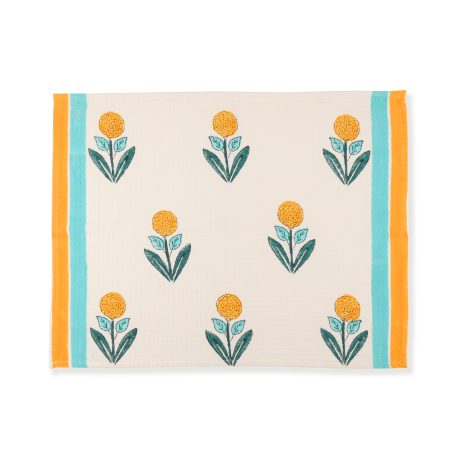 Norse Blue Hand Block Printed Hand Towels - Image 2