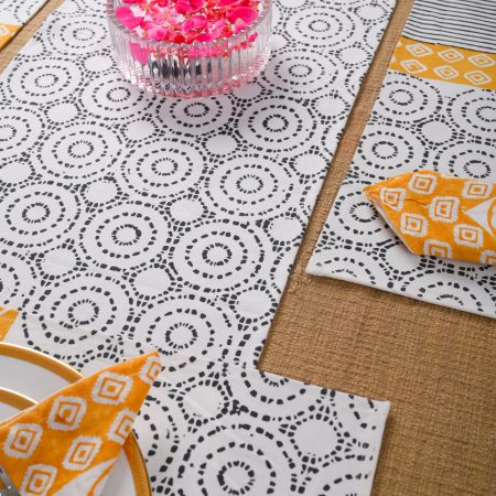 Plum Kitten Block Printed Placemat & Napkin Set - Image 3