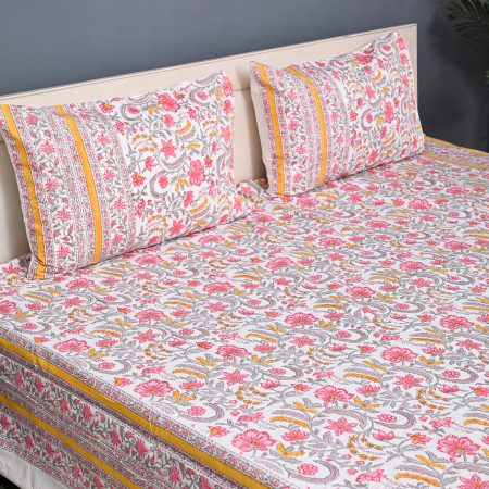 Gypsy Song Block Printed Bedsheet