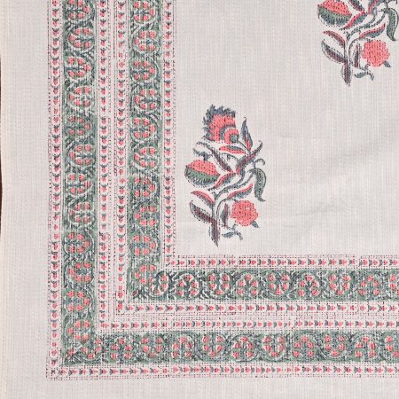 Mystic Orange Block Printed , Jacquard Bedcover - Image 4