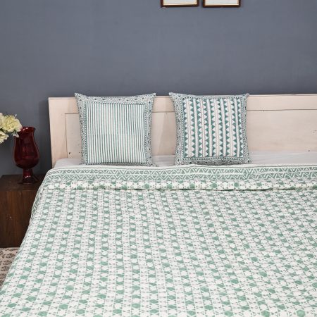 Daffodil Block Printed Cotton Quilt - Image 3