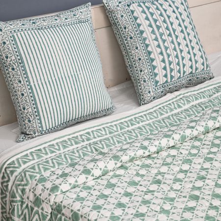 Daffodil Block Printed Cotton Quilt
