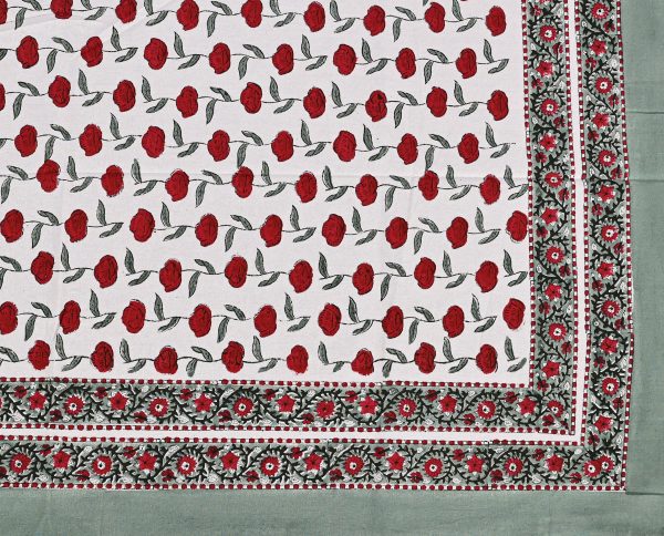 Red Apples Block Printed Table Cover - Image 2