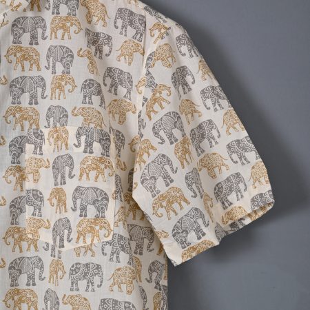 Oyster Mustaed cotton Handcrafted shirt - Image 2