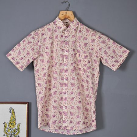 Fuchsia Purple cotton Handcrafted shirt