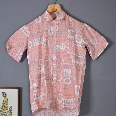 Peach Parfail cotton Handcrafted shirt