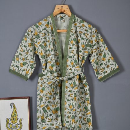 Tine Block Printed Bathrobes