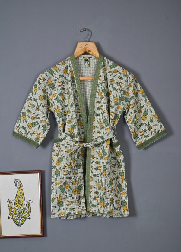 Tine Block Printed Bathrobes