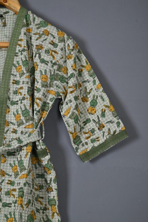 Tine Block Printed Bathrobes - Image 2