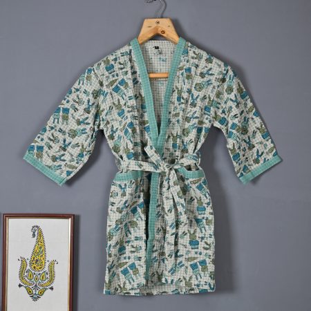 Binggo Block Printed Bathrobes
