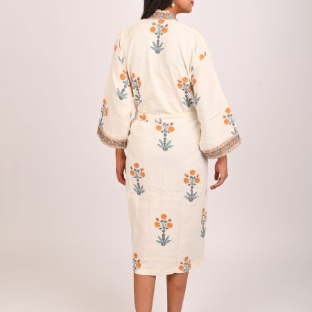 Mariegold Block Printed Bathrobe - Image 3