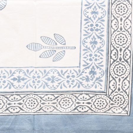 Smoke Blue Block Printed Table Cover - Image 2
