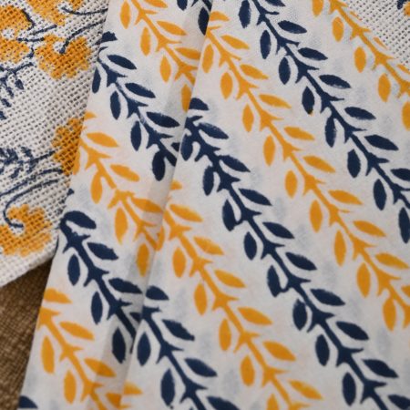 Ollie Gold Hand Block Printed Placemat & Napkin Set - Image 2
