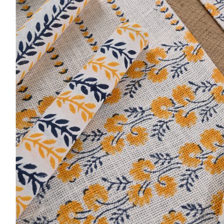 Ollie Gold Hand Block Printed Placemat & Napkin Set - Image 3