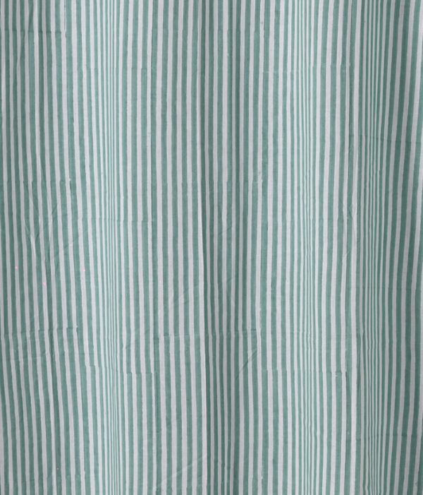 Scuba Green Hand Block Printed designer voile curtain - Image 2