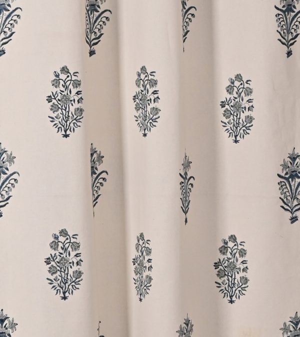 Frozen Dew Hand Block Printed designer cotton curtain - Image 2