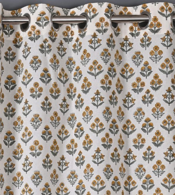 Bright Hand Block Printed designer cotton curtain - Image 3