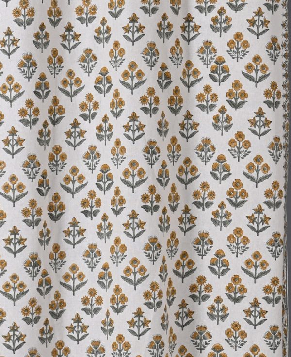 Bright Hand Block Printed designer cotton curtain - Image 2